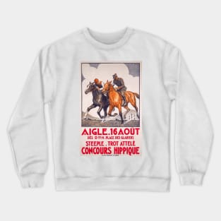 Horse Show, Aigle, Switzerland - Vintage Poster Art Crewneck Sweatshirt